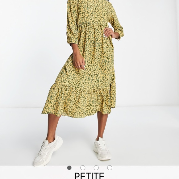 ASOS Yellow and Black Floral Long Sleeve Dress - Picture 15 of 15